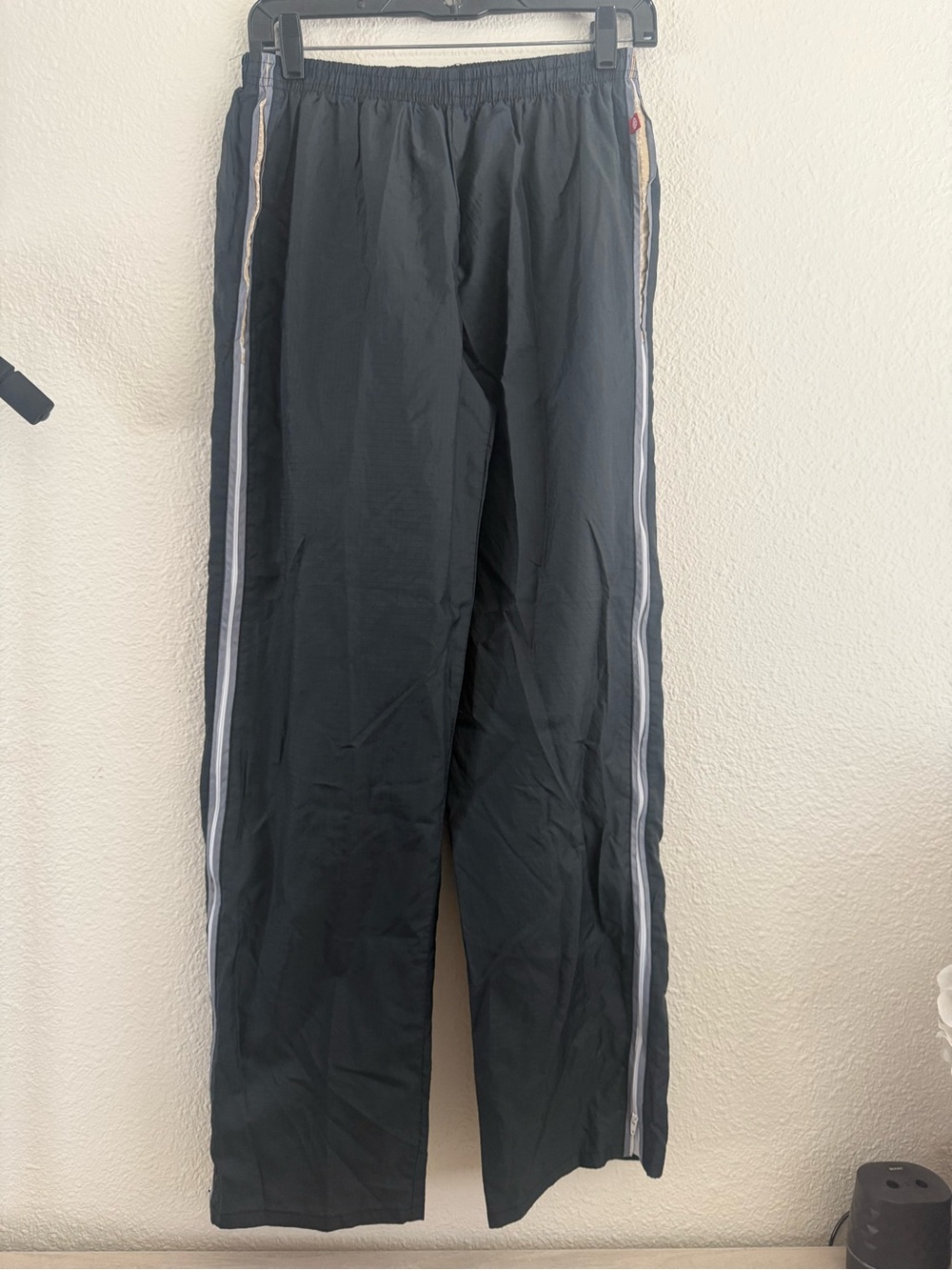 Men's Black Track Pants with Side Stripes
